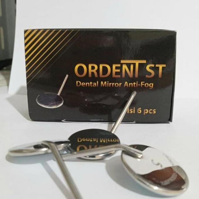 DENTAL KACA MULUT NO 4 DAN 5 / KACA MULUT FRONT SURFACE ANTI EMBUN ISI 6 PIECES MERC ORDENT ST PERAW