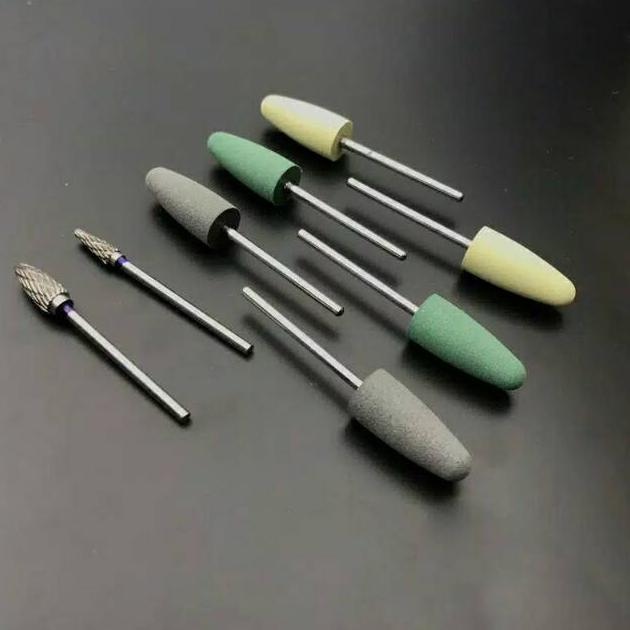 8Pcs Set Mata Bor Gigi Plastu Putar Bahan Resin Akrilik . Bur Polish Veneer Gigi Palsu Tiruan . Poli