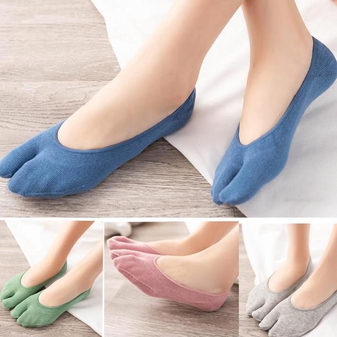 Kaos Kaki Jempol Dua Jari  Pendek Polos Unisex bahan katun Invisible socks JJ002