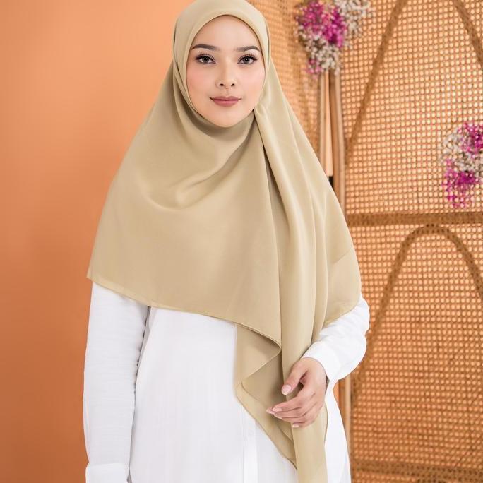 Velo- New- Zm Zaskia Mecca - Hijab Syari Bellsa Kerudung Segi Empat Square Muslim Nyaman Grey