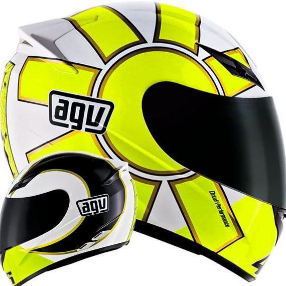 Helm Agv K3 Gothic Sun K-3 Yellow White Kuning Fullface