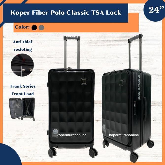 Koper Polo Classic Waterproof 24 inch bagasi size roda ganda TSA lock