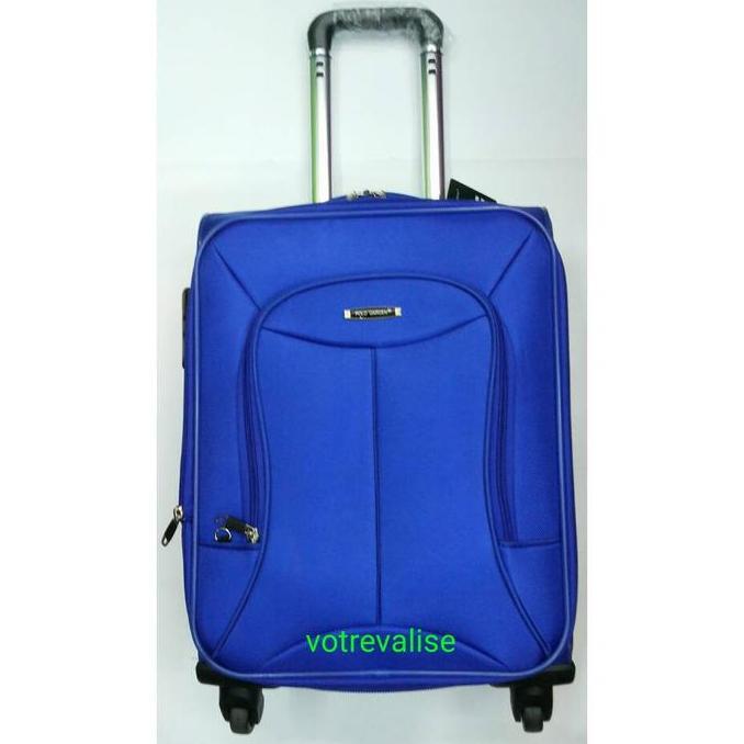 Votrevalise Koper Kain Polo Garden 18 Inch Ukuran Cabin Pesawat Terbang dengan EXPANDER Troli Stainl
