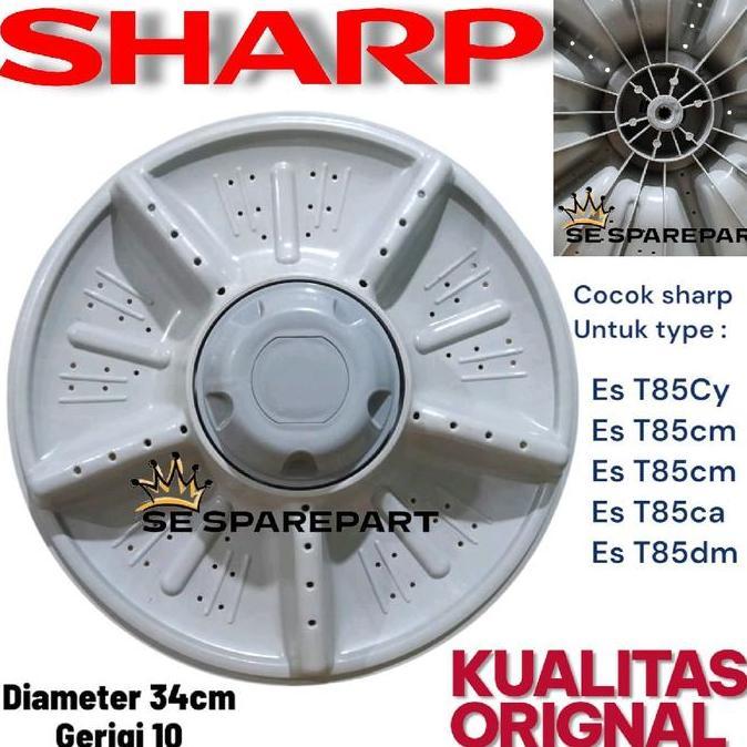 PULSATOR MESIN CUCI SHARP 2 TABUNG DIAMETER 34CM GIGI 10 ES-T85DA ES-T85CM ES-T85CA ORIGINAL HARGA S