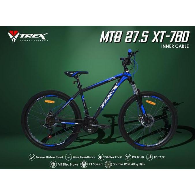 Terlaris Sepeda Gunung Trex 27,5 Inch Xt 780 Octa 21 Speed Mtb