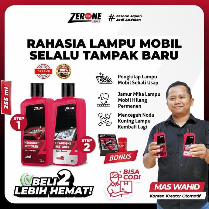 TERBARU - Pembersih Lampu Mobil Kusam Headlamp Headlight Restorer Zerone Japan
