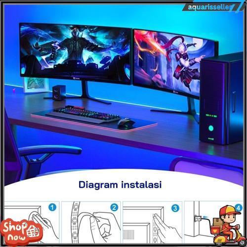Lampu Strip Led Rgb Usb Cctv 5050 Putih Hangat Ip44 1-5M 5V + Remote Control 5050 Harga Spesial