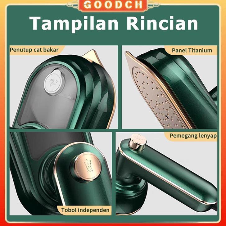 New Goodch Setrika Portable Mini Uap Alat Setrika Genggam Anti Kerut, Usb Rechargeable, Mudah Diguna
