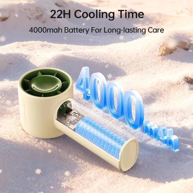JISULIFE Handheld Fan 10 4000mAh Christmas Limited Edition 22h Battery Life 5 Speeds Strong Wind Por