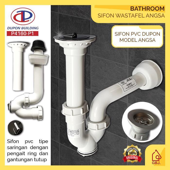 SIFON ANGSA WASTAFEL PVC DUPON P4160-P1 SIFON PLASTIK PIPA PEMBUANGAN