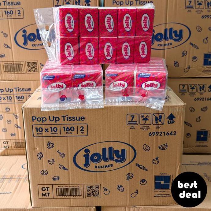 (10 Pack) Jolly Pop Up Tissue Tisu Kuliner Kotak Mini