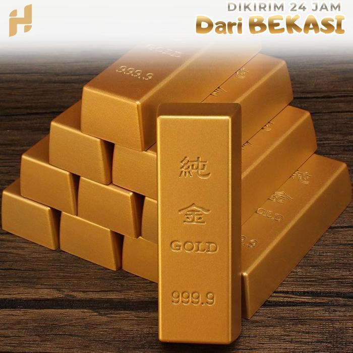 Emas Batangan Palsu Batangan Emas Logam Emas Batang Mainan Hiasan Gold Bar Simulasi