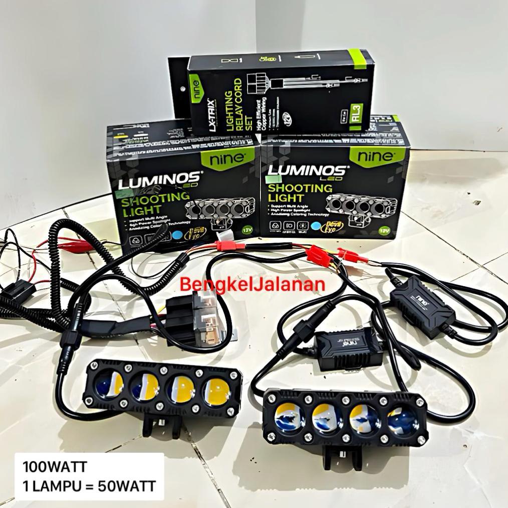 LAMPU TAMBAHAN LAMPU TEMBAK 4MATA 100 WATT 4 MATA LUMINOS SQL 4 MATA 3 KIPAS ORIGINAL LUMINOS NINE