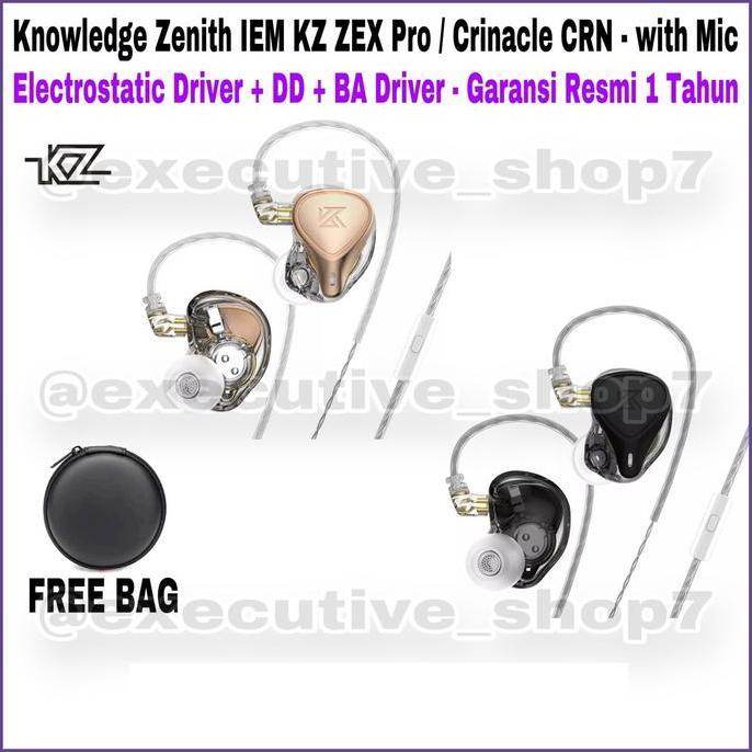 Knowledge Zenith IEM KZ ZEX Pro / CRN Mic Electrostatic Hybrid Driver