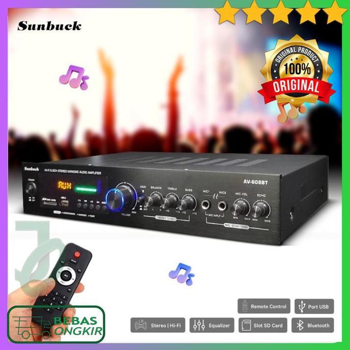 Amplifier Audio Bluetooth Karaoke 5CH 600W SUNBUCK - AV-608BT