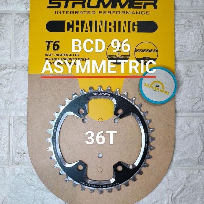 Chainring Crank Asymmetric BCD 96 STRUMMER 36T 38T 40T Narrow Wide ROUND Alloy CNC