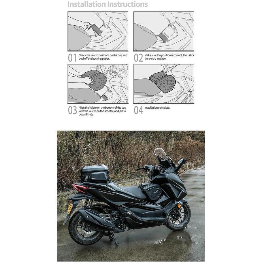 Rhinowalk Fortress MFT2311 Tunnel Bag Tankbag Tas Motor Matic Bebek Touring Hardshell Xmax Nmax Tmax
