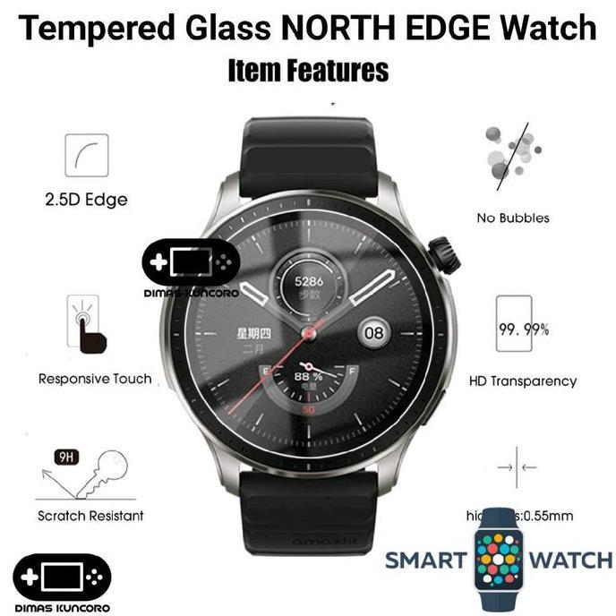 Tempered Glass NORTH EDGE Smartwatch anti gores antigores screen guard protector pelindung layar lcd