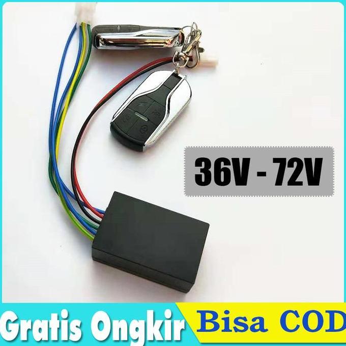 MIZIXSTORE Ebike Alarm Sistem Set Alarm Remote Sepeda Listrik Scooter 36 - 72 V