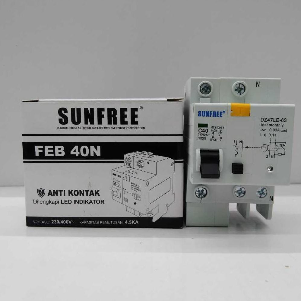 Anti Kontak Listrik Sunfree - ELCB 40 Ampere