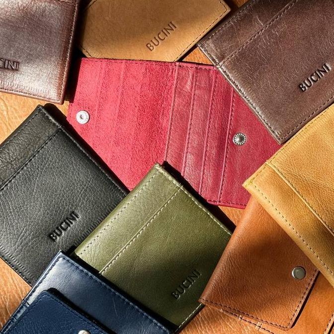 PROMO Leather Card Holder BUCINI D - Dompet Kartu Pria & Wanita BUCINI Dompet Kartu D