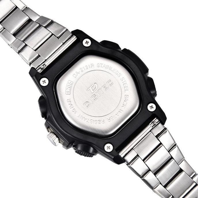 Clock- Ditec Da-2131R Jam Tangan Pria Analog Dital 2131 Stainless Silver