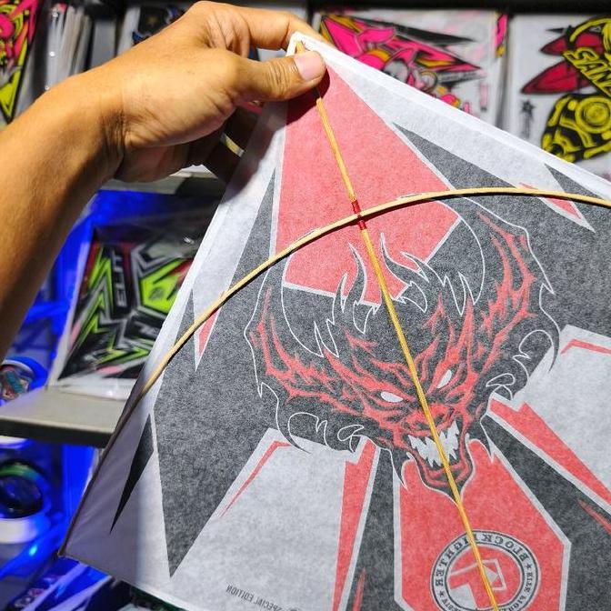ISI 10 LAYANGAN SUKHOI LILITAN 2 ATAS BAWAH BY BLOCK FIGHTER motif deviles sablon 2 warna
