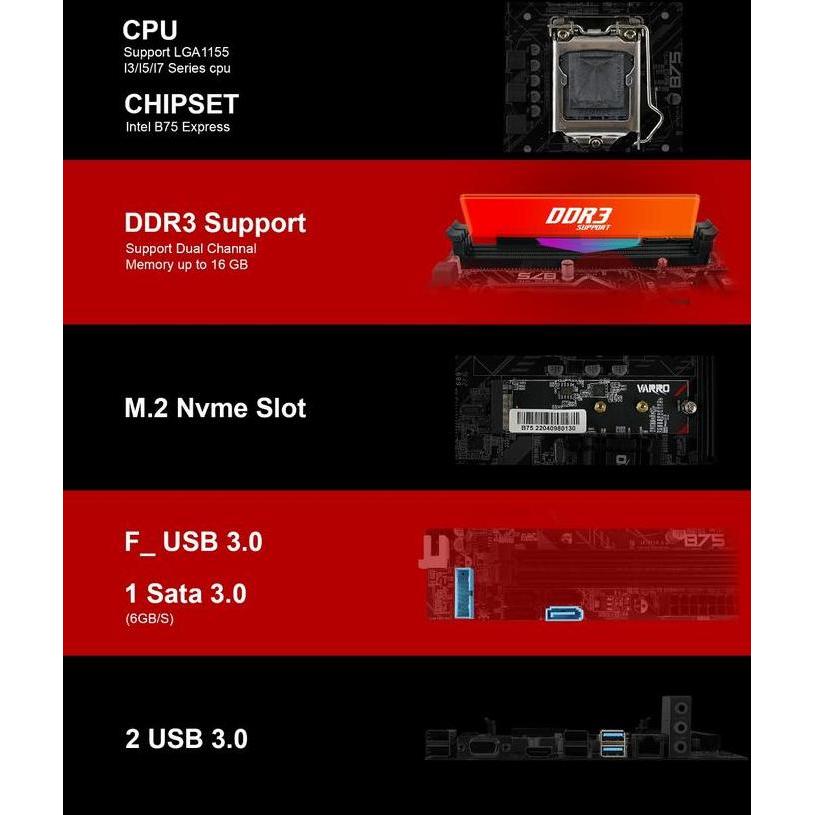 Comp- Motherboard Varro H61 Plus / H61+