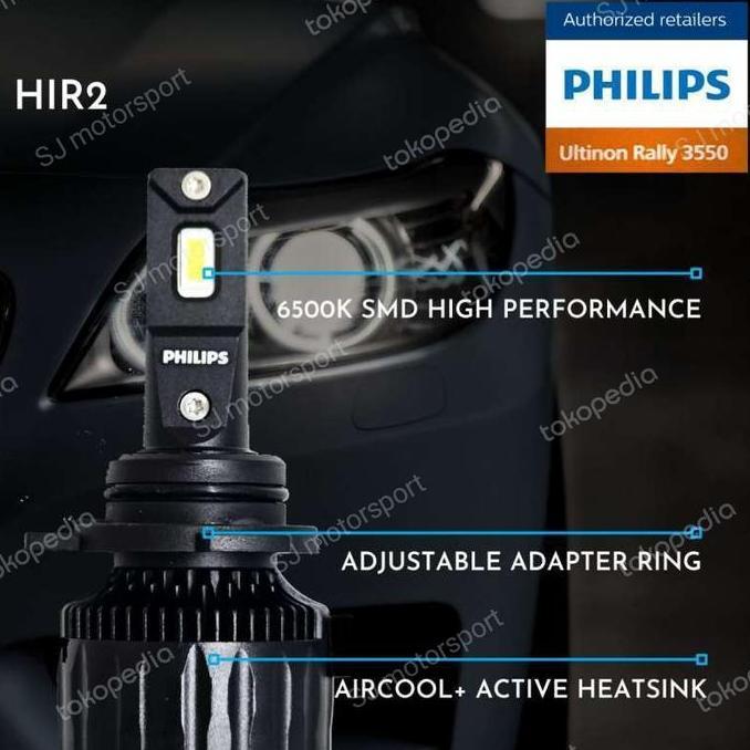 bohlam led h4 philips ultinon rally 3550 50 watt