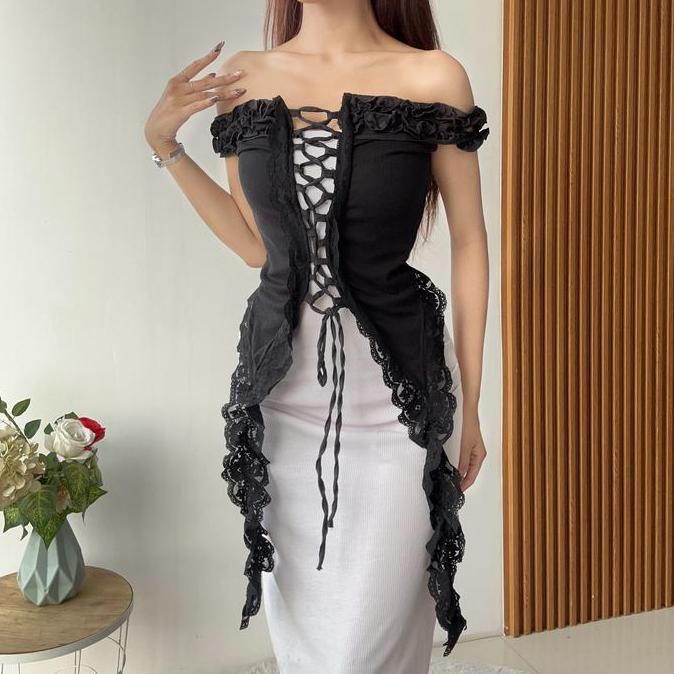DI152 - FS99 - GEISYA LACE CORSET TOP / ATASAN KONSER WANITA / OUTFIT KONSER WANITA AESTHETIC TOP / 