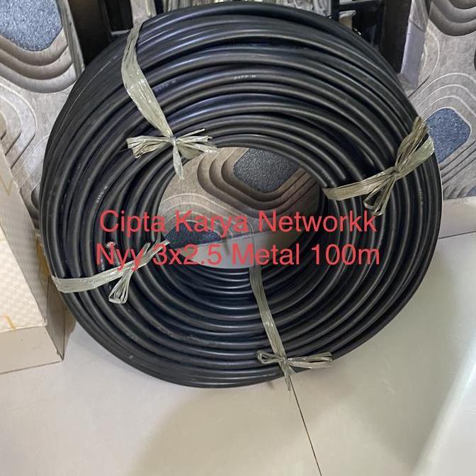 Promo Kabel Metal Nyy 3x2,5 / metal Nyy 3x2.5 / NYY 3x2,5 Mm NYY 3x2.5 mm metal Tunggal Hitam 100m D