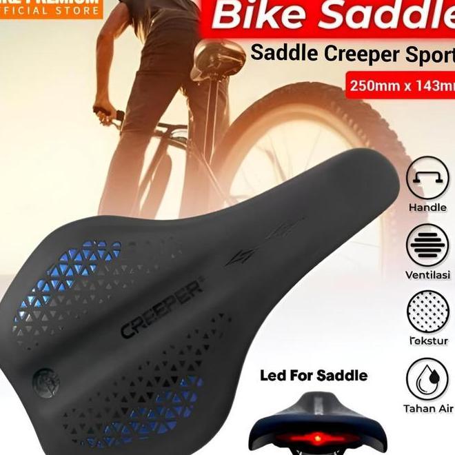 Creeper Sadel Sepeda Jok Saddle Sport Mtb Road Bike Statis Elektrik Empuk Built In Lampu Belakang