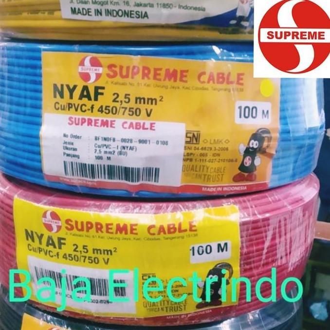 Promo Kabel listrik serabut NYAF 2,5mm Supreme @100M NYAF 2.5mm 1x2,5 1x2.5 mm Supreme Diskon