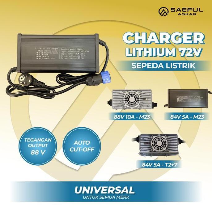 Charger Motor Listrik Lithium 72V Soket T2+7 M23 Phylion
