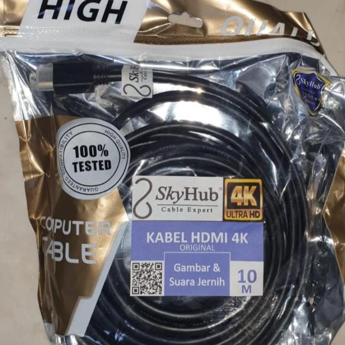 KABEL HDMI HITAM 4K SKYHUB 10 M - KABEL HDMI 4K - KABEL HDMI ORI