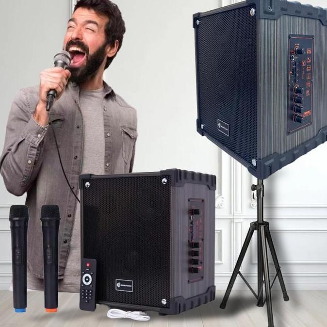 Speaker Speker Spiker Sepiker Sepeker Jumbo Besar Dengan Mic Karaoke Musik Music Box Bluetooth Full 