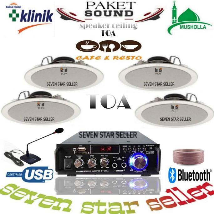 paket sound speaker celling TOA 4 unit speaker toa with mic meja