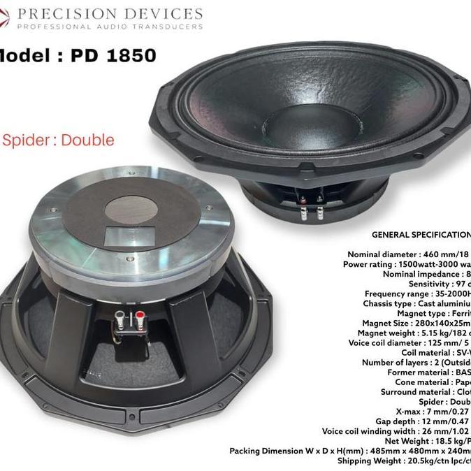 Speaker Subwoofer 18 inch precision devices PD1850