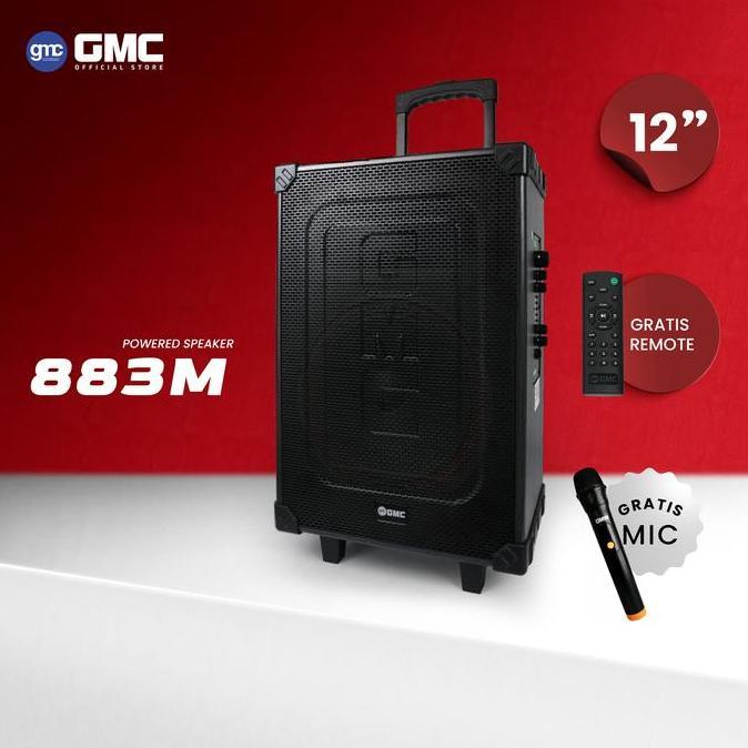 GMC Speaker 883M Bluetooth Karaoke Speaker 12" 130W, USB, SD, AV In, FM Radio, Karaoke Jack