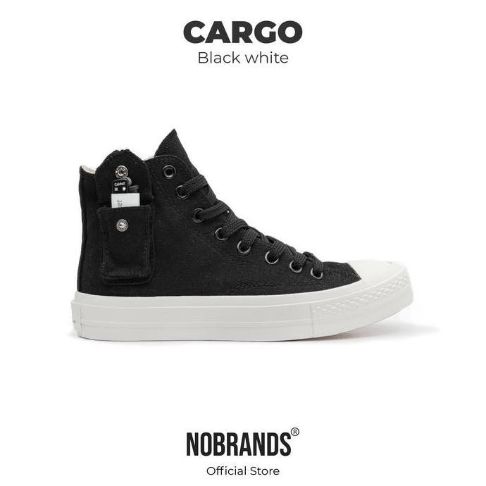 Brg- Sepatu Cargo Nobrands Footwear Polos Black White Hh Tps Cargo Hitam Putih Sneakers Pria Nita Ca