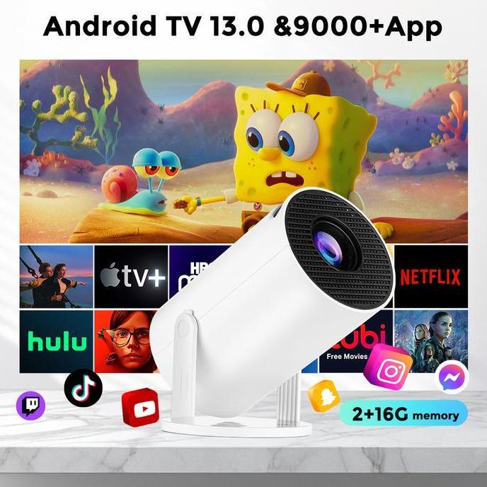 Isinbox 2+16G Hy300 Pro 28000 Lumens 4K Smart Projector Android 13 Ultra Hd Wifi 6.0 Bluetooth 5.0 P