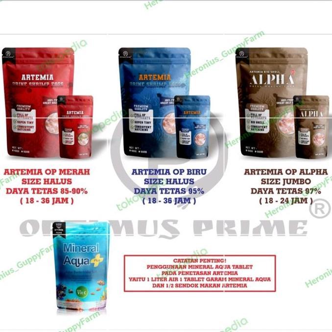 Pakan Ikan Artemia Optimus Prime Net 50 Gram/Alternatif Artemia Supreme
