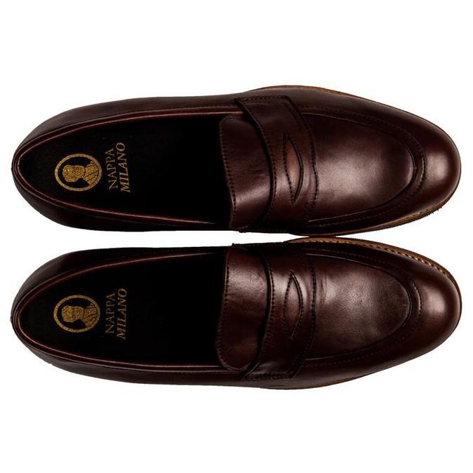 Brg- Blake Penny Loafers Brown / Sepatu Formal / Sepatu Nappa Milano