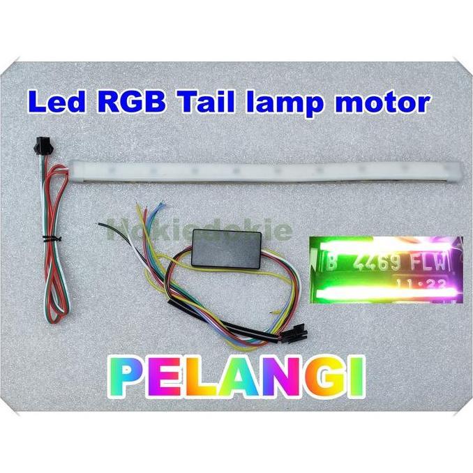 Lig- Led Tail Lamp Rgb Motor Pelangi 28Cm Ala Bus Malam