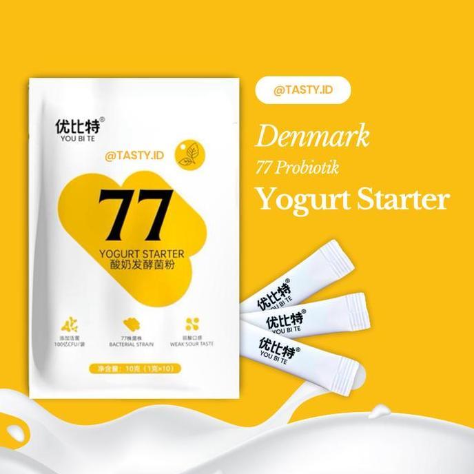 Leite - Yogurt Starter / Bibit Yogurt / Biang Yogurt 77 Probiotik Denmark 1 Gram Sachet
