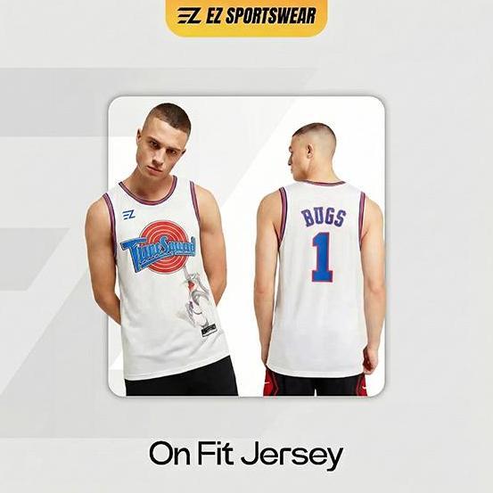 [ORIGINAL] Jersey Basket Bugs Tune Squad Tunesquad Space Jam #1 PUTIH  - Swingman Bola Basket  Baju 