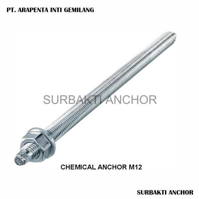 Angkur M12 /Chemical Angkur M12 / Studbolt / Chemical Anchor Grade 5.8 M12X160