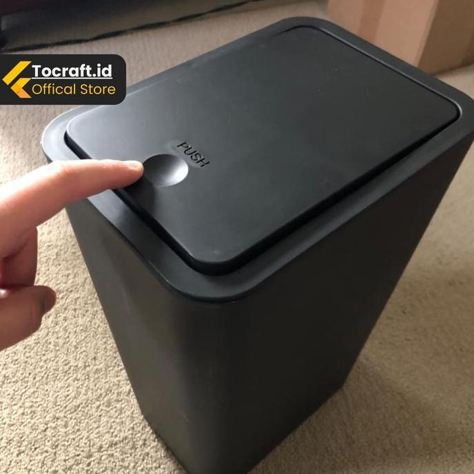 TCID Tempat Sampah Aesthetic Minimalis Hitam 10 Liter Hitam  Plastik