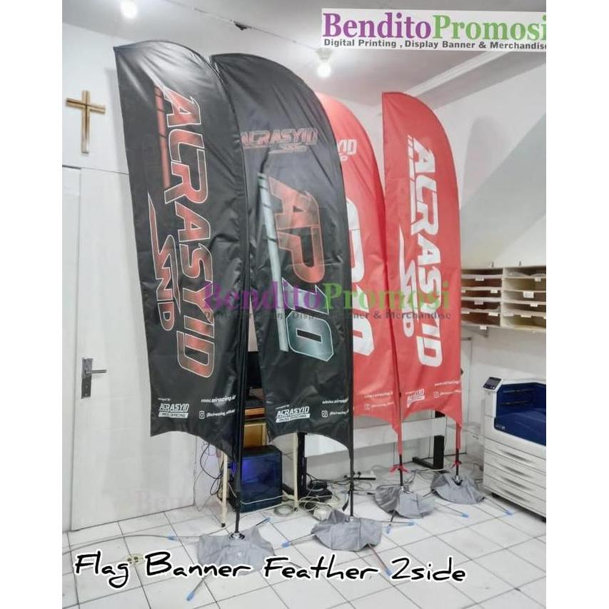Bendera / Flag Banner 3M | Beach Flag | Flying Banner | T Banner - Flag Pole