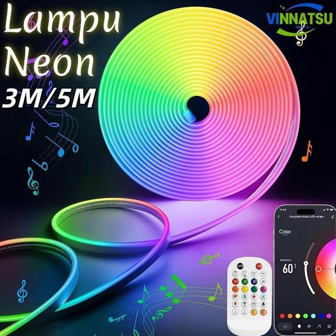 Vinnatsu Lampu Led Strip Lampu Neon Flex LED Neon Flex Running Remote Lampu Strip Led Neon Sign Sili